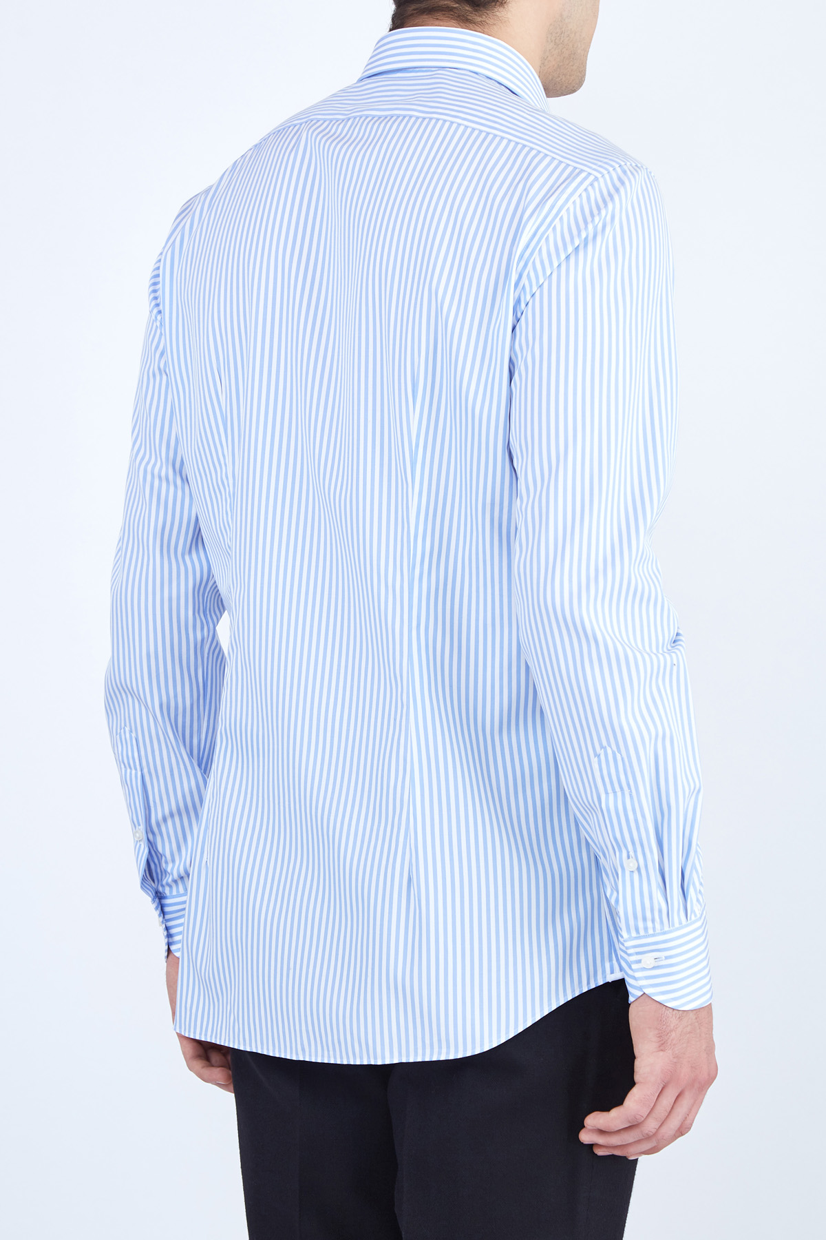 Приталенная рубашка из хлопкового поплина с кручением нити 100/2 XACUS, цвет голубой, размер 48;50;52;52 Приталенная рубашка из хлопкового поплина с кручением нити 100/2 - фото 4